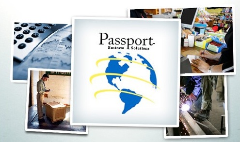 Multiple instances of Passports Financial Solutions being used world wide, displayed in photographs with the center one showing their logo